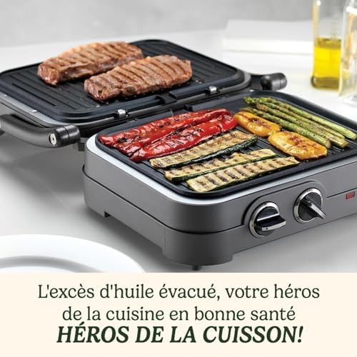 Cuisinart 3 en 1 Grilleur, gaufrier et omelette| Grilleur de sandwichs, presse à panini, crêpière Grilleur électrique | Plaques amovibles et interchangeables antiadhésives | moins d'huile | 210°C | : Cuisine et Maison