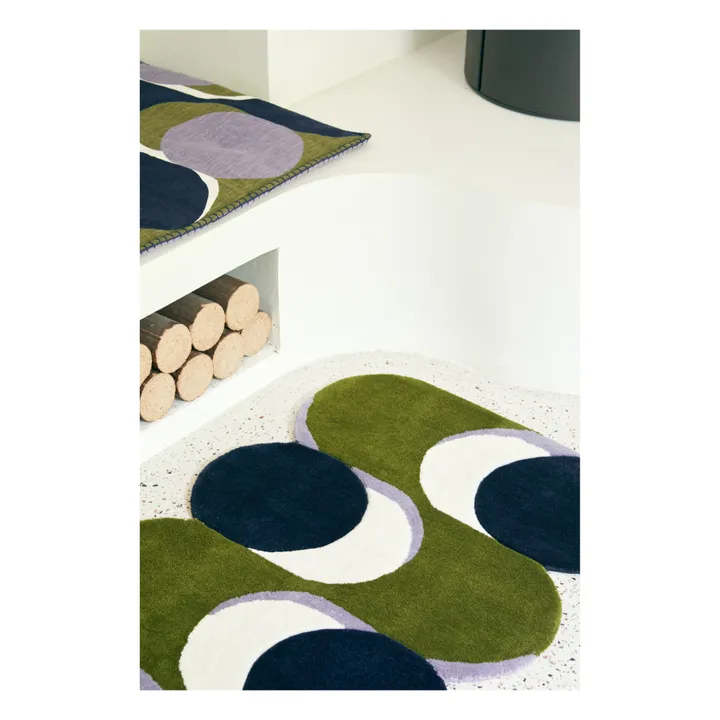 Mapoésie Tapis en laine Nymphe | Vert kaki