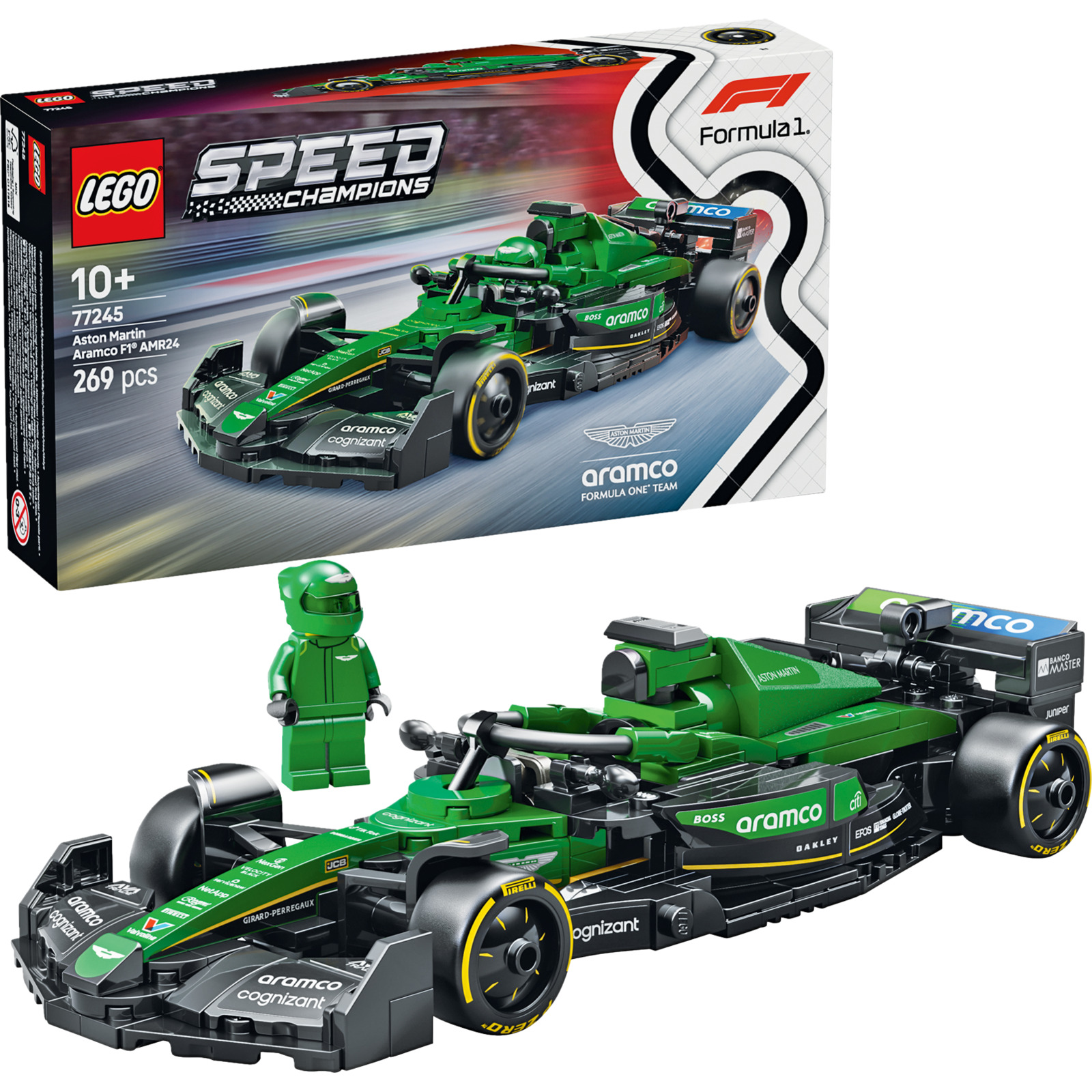 LEGO Speed Champion Aston Martin Aramco AMR24 F1 Rennauto 77245