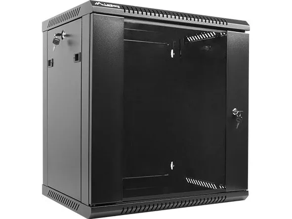 Lanberg - Rack kabinet - vægmonterbar - sort, RAL 9004 - 12U - 19