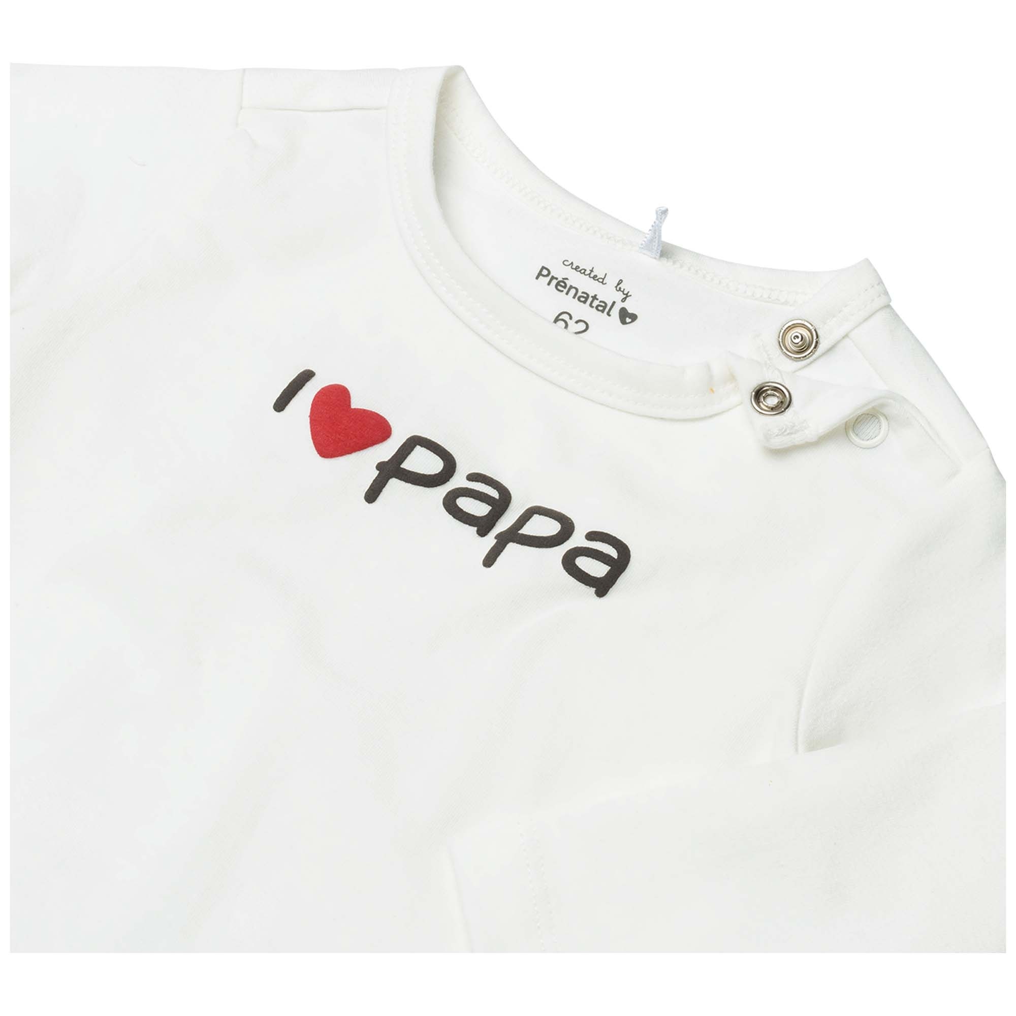 Prénatal newborn shirt papa lange mouwen tekst wit