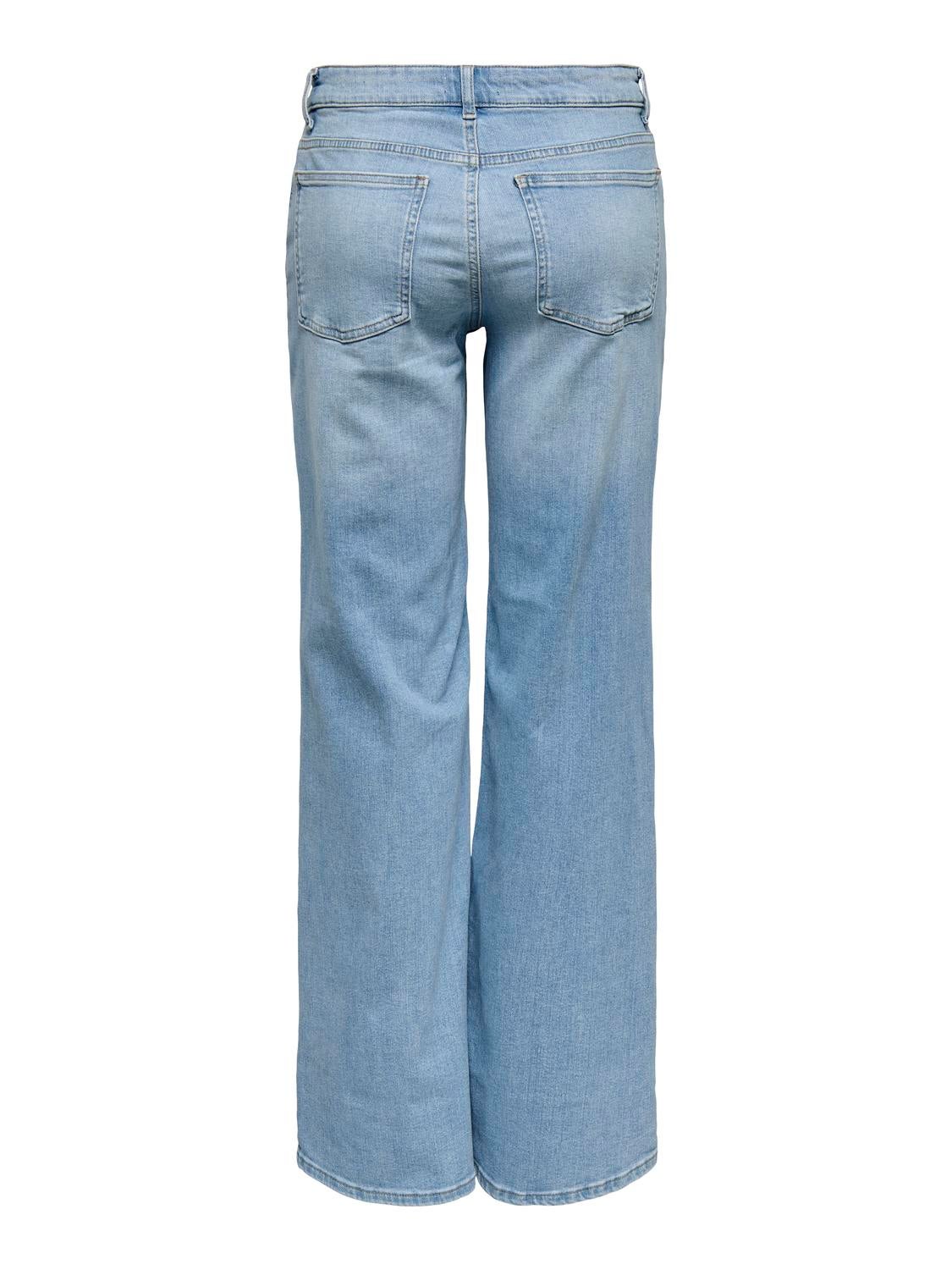 ONLCHRIS Mittlere Taille Weiter Beinschnitt Jeans Light Blue Denim