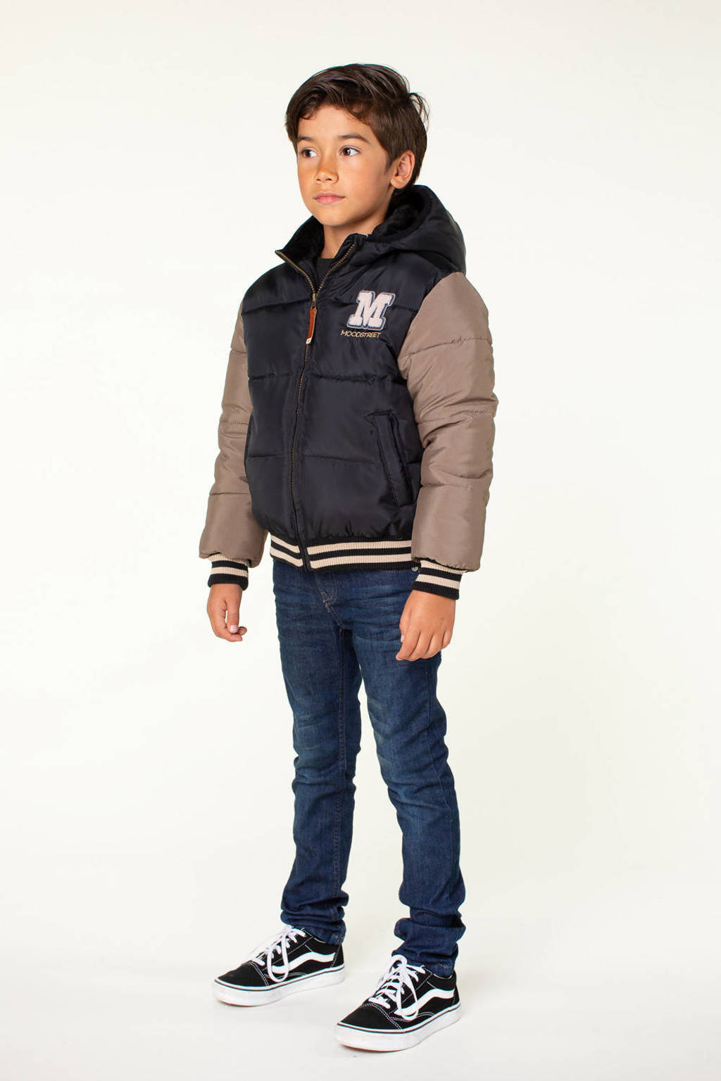 Moodstreet gewatteerde winterjas Justin zwart