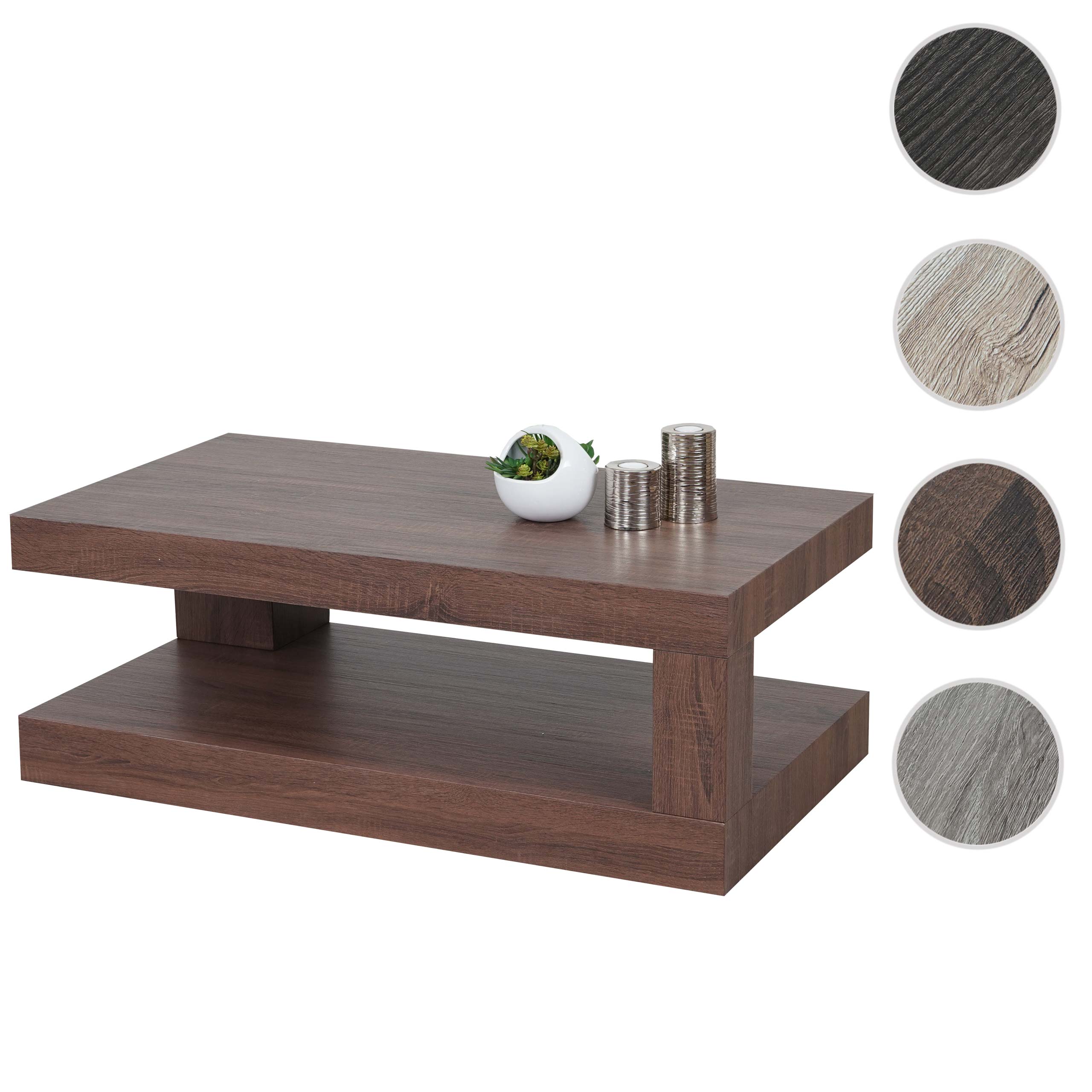 Couchtisch MCW-A32, Wohnzimmertisch, 3D-Struktur, 40x110x60cm ~ braune Eicheoptik