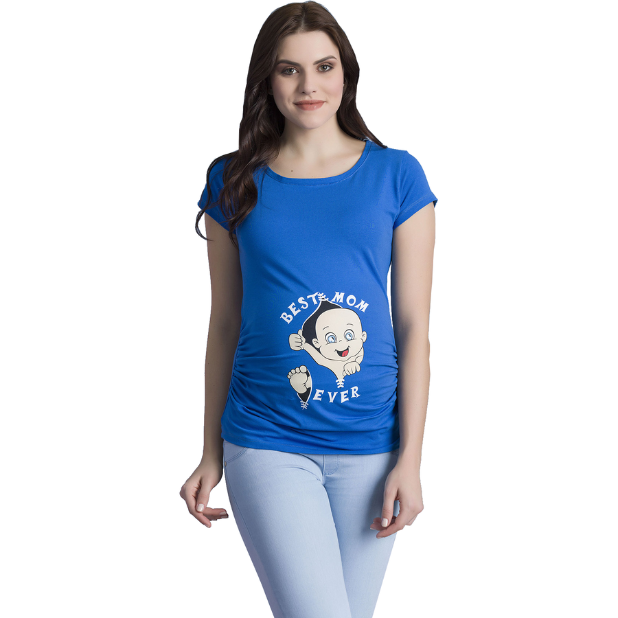 M.M.C. Umstandsshirt Best Mom Ever mit Motiv Dunkelblau