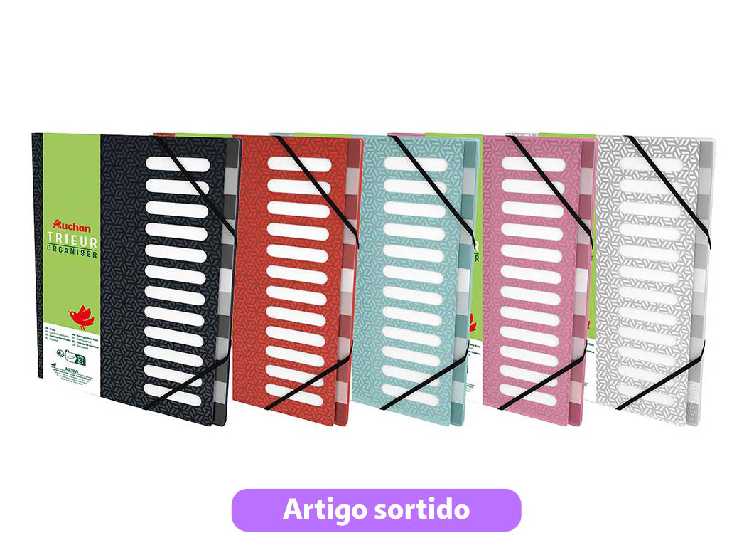 SEPARADORES 12 DIVISÓRIAS AUCHAN PLÁSTICO CORES SORTIDAS