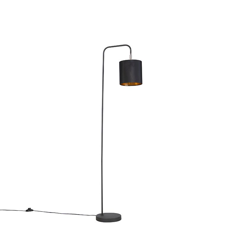 Smart vloerlamp zwart incl. wifi A60 lichtbron - Lofty