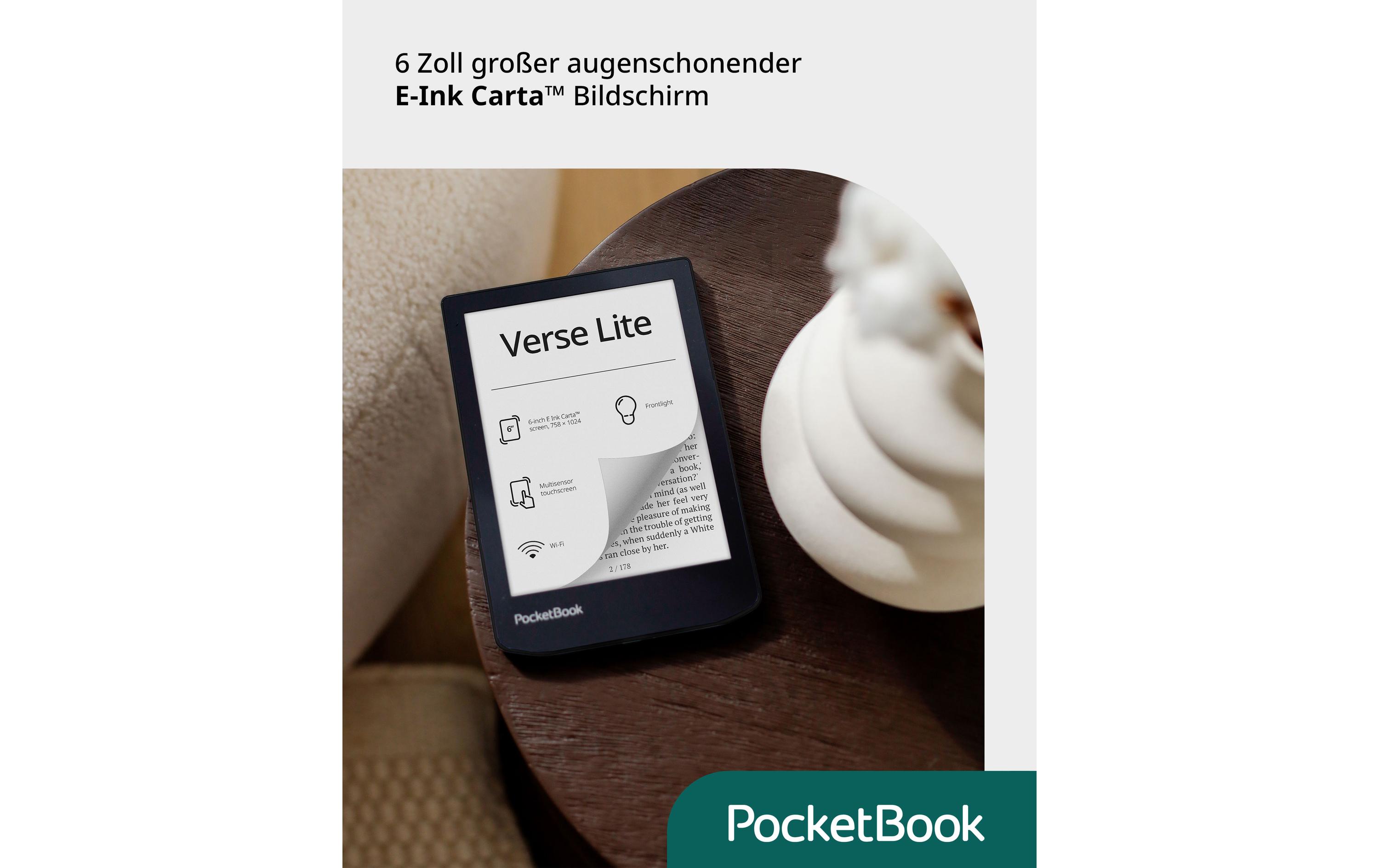 E-Book Reader Verse Lite Midnight Grey<br>6 Zoll E-Book Reader mit 8 GB Speicher und E-Ink Carta Bildschirmtechnologie