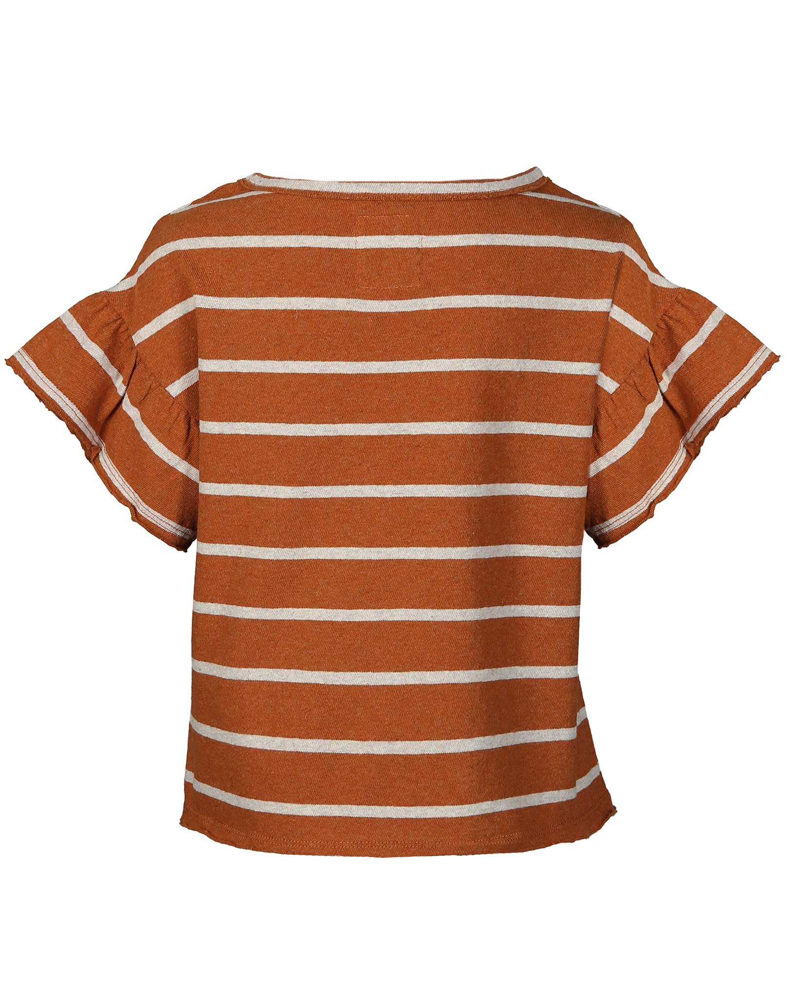 T-Shirt RUFFLES gestreift in rostrot