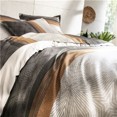 Linge de lit en satin de coton rayures de motifs