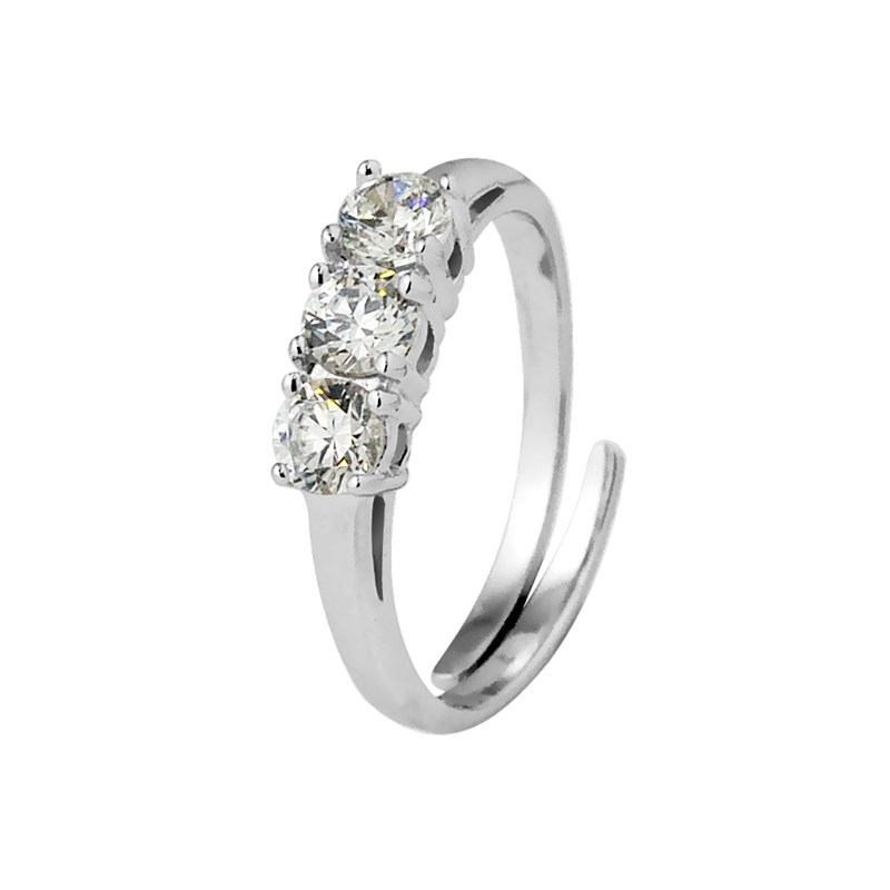 Bague trilogie - Blanc - Argent 925