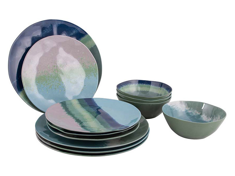 Bo-Camp Halo Blue/Green serviesset - 12-delig