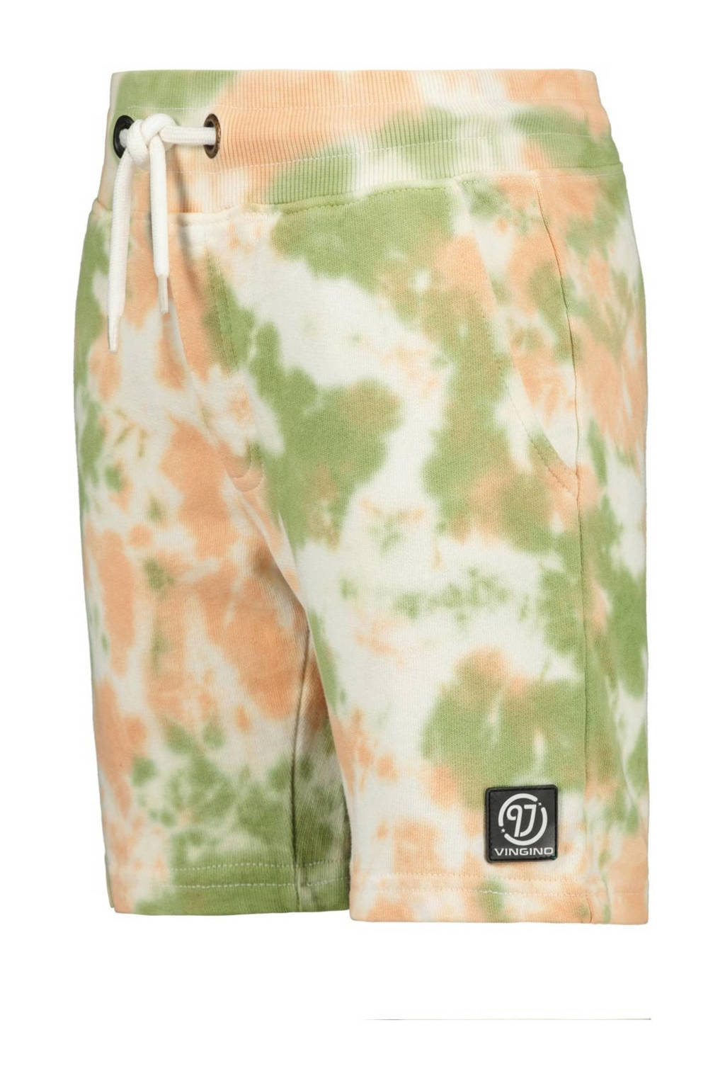 Vingino tie-dye regular fit short RANELL ecru/groen/zalm