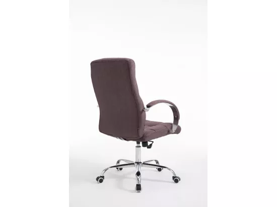Chaise de bureau - Tissu & Métal chromé - Marron - Mikos