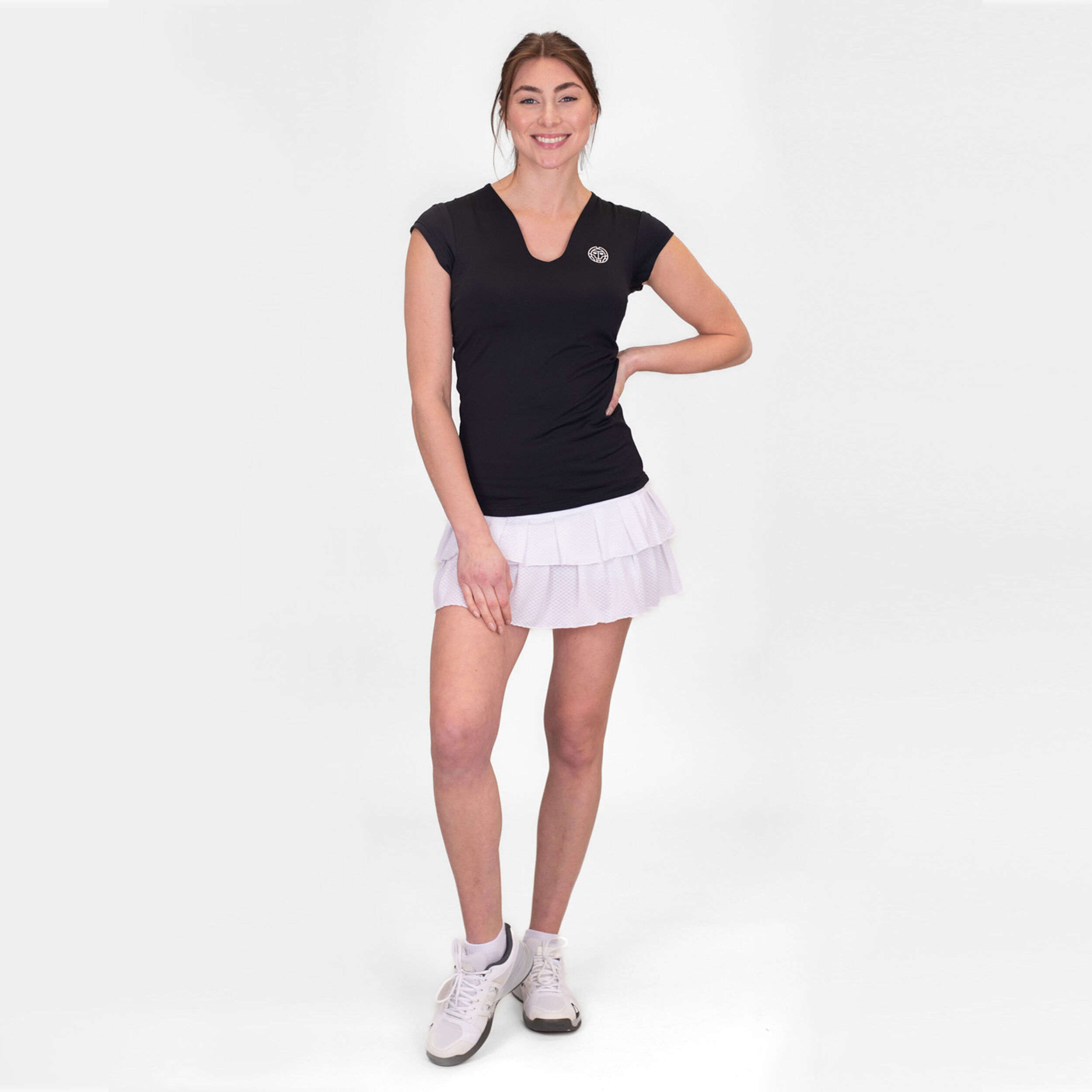 BIDI BADU Crew V-Neck T-shirt Femmes - Noir