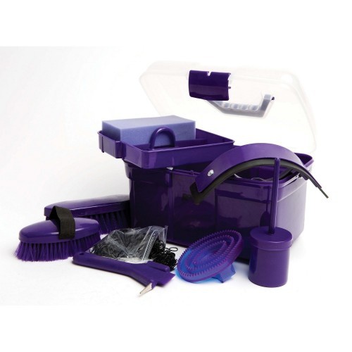 Kit de higiene para cavalos com 10 peças, roxo
