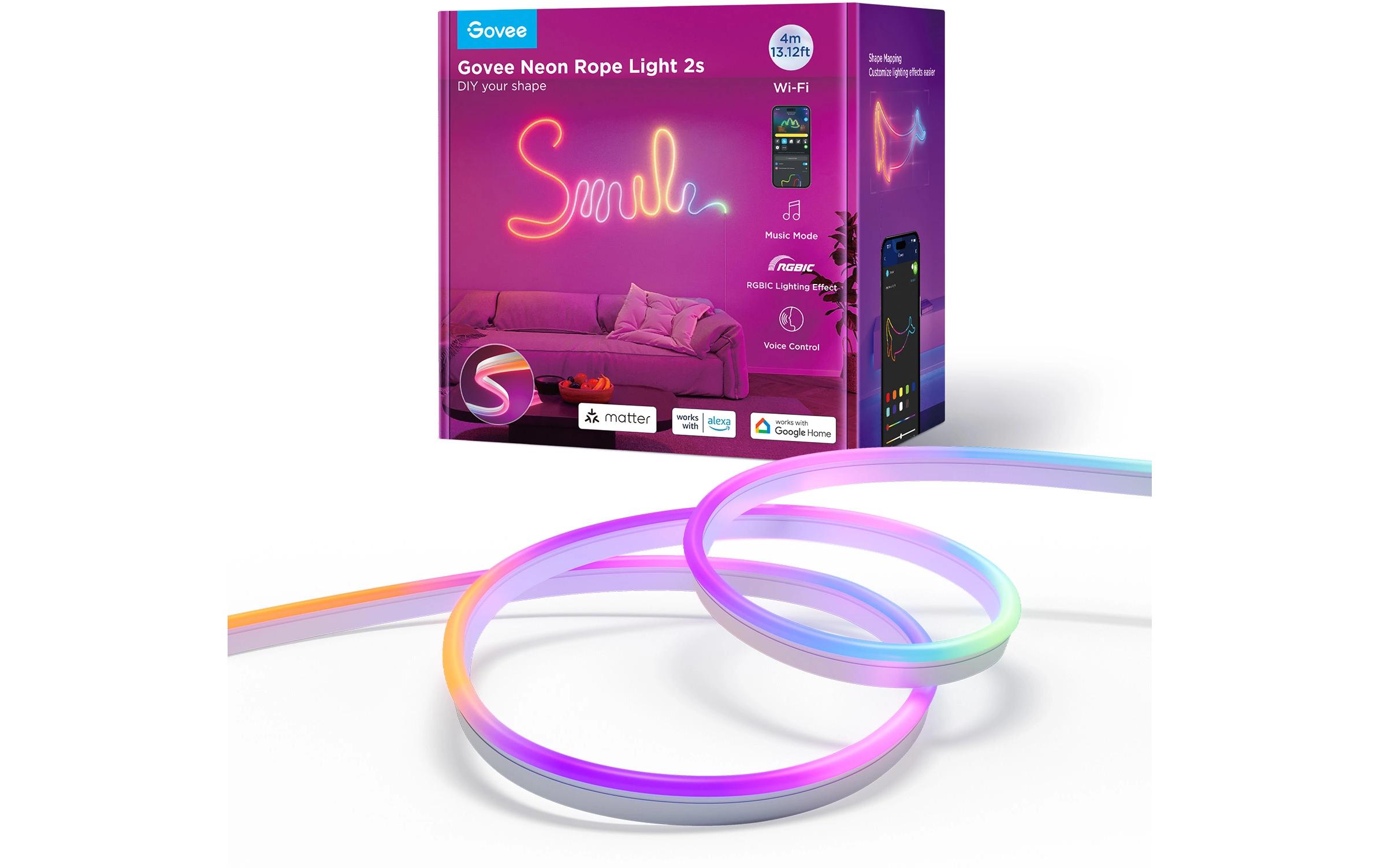 LED Stripe Neon, Weiss, 4 m, RGBIC, MatterLED-Leuchtstreifen