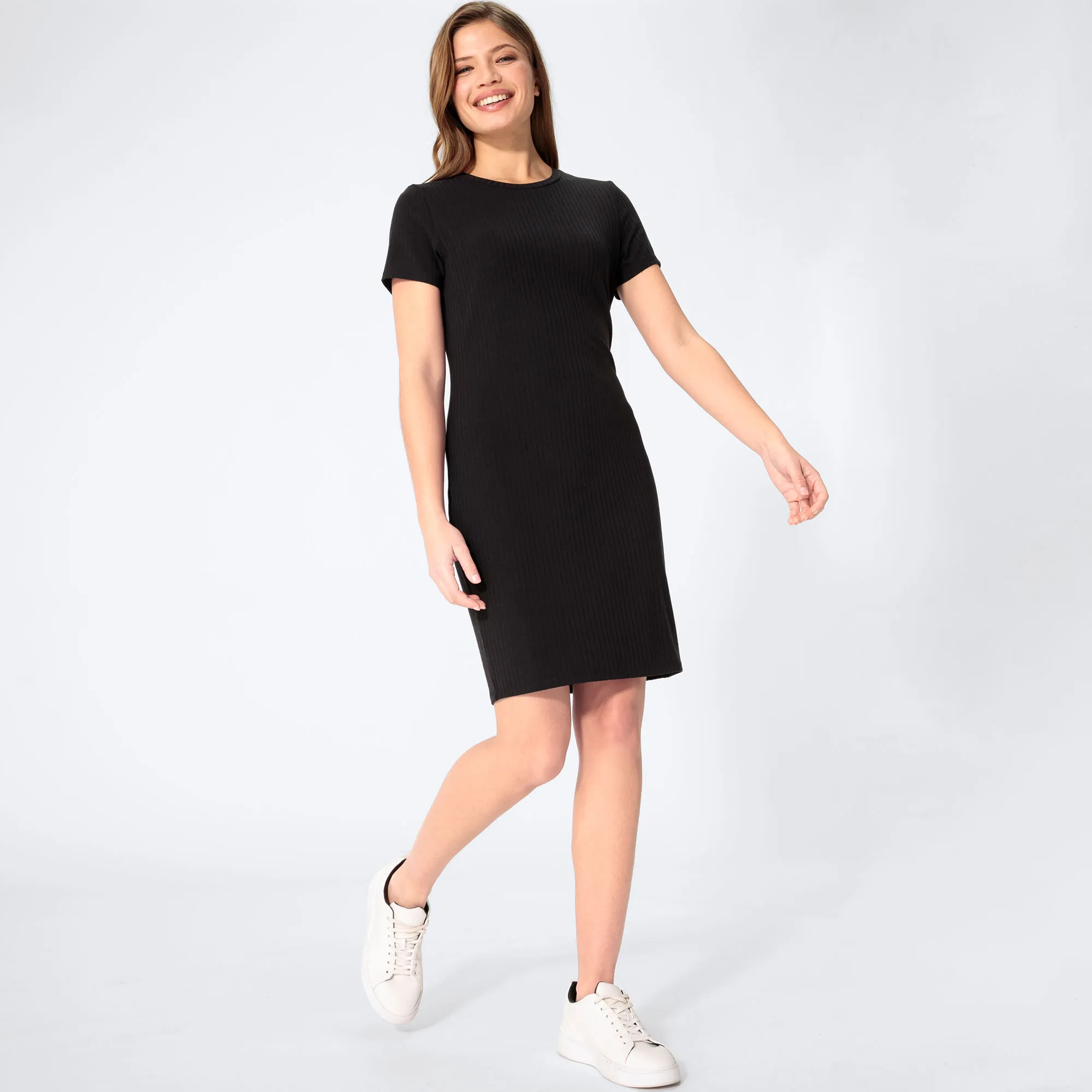 Damen-Kleid mit Rippstruktur