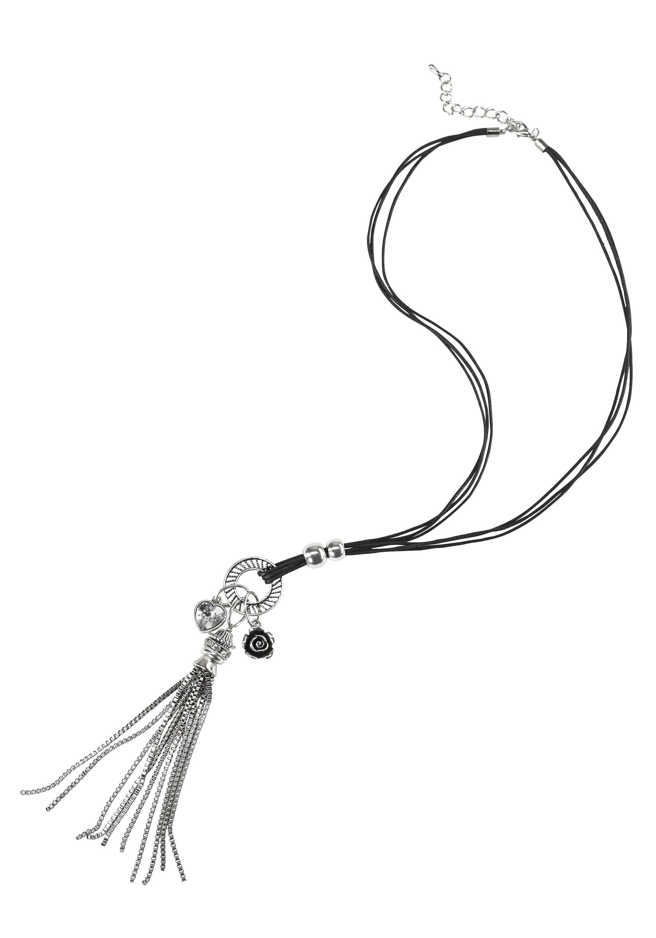 Firetti Kette mit Anhänger »mit kleiner Rose und Herz« mit Glasstein