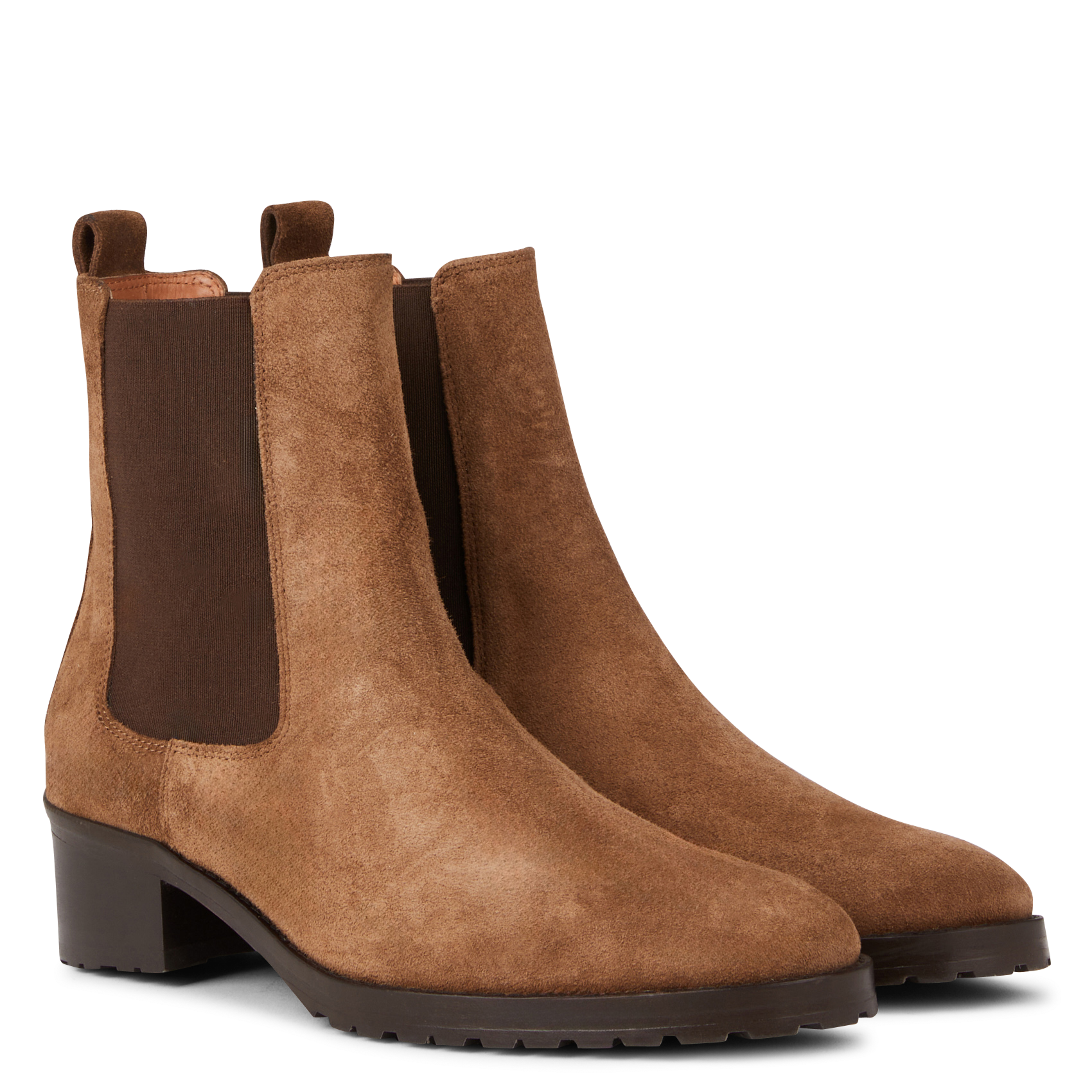 Bottines en cuir velours | Marron