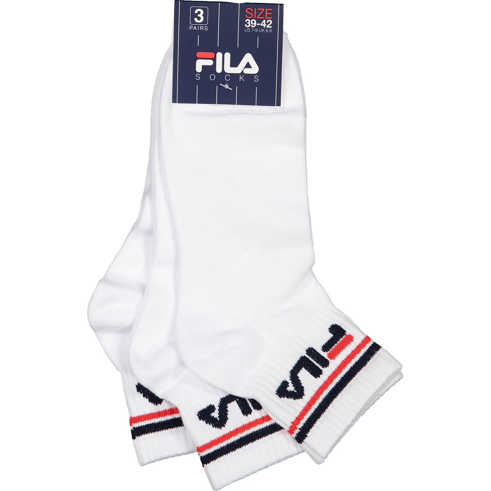 Fila Quartersocken, 3 Paar weiss, 35-38