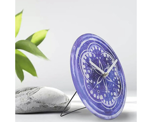 Cosmo tafelklok, gehard glas, indigo, Ø 20 cm