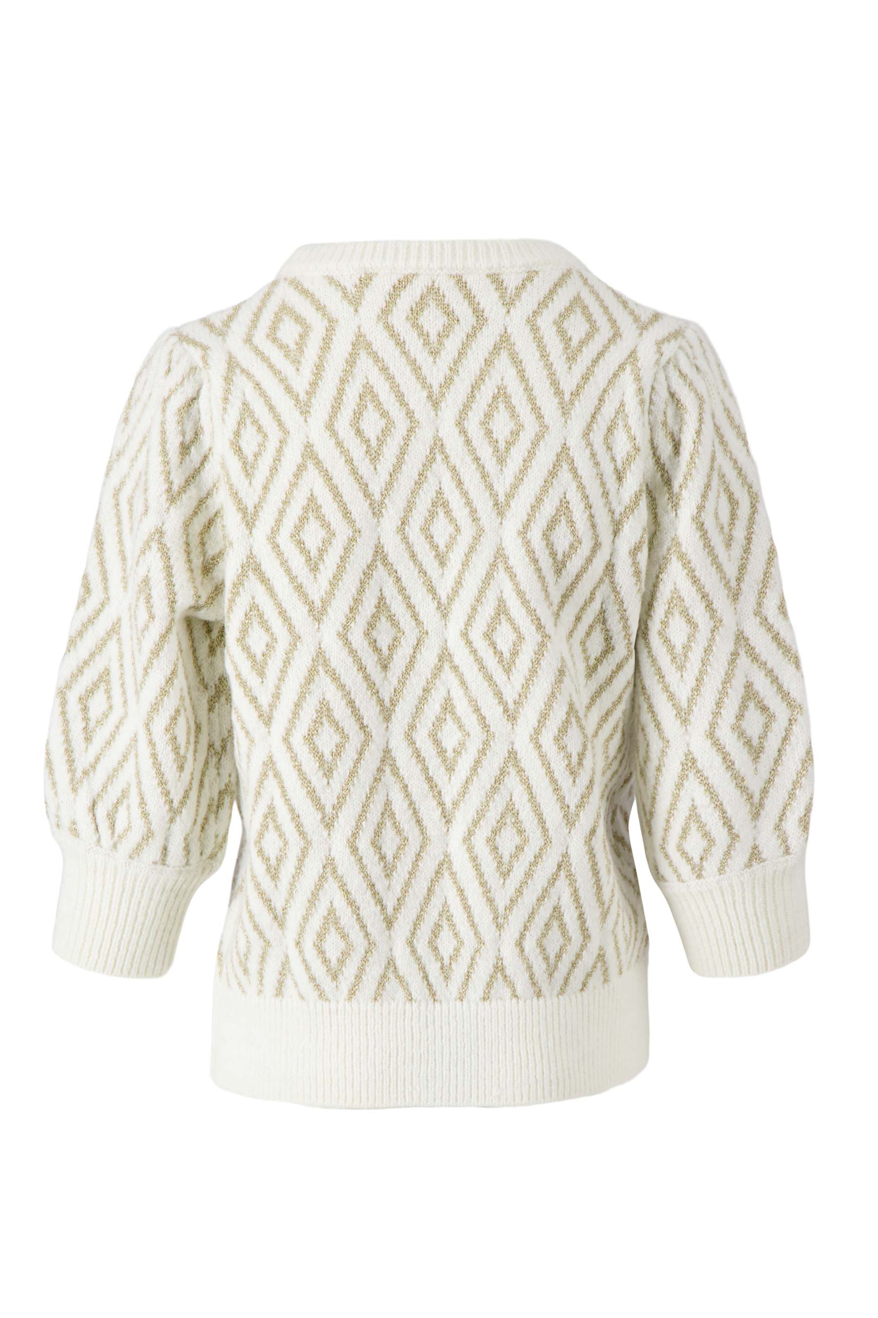 pofmouw trui met lurex nordic jacquard