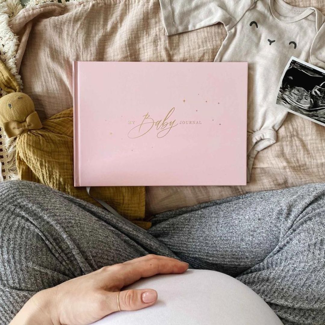Blush and gold invulboek my baby journal blush