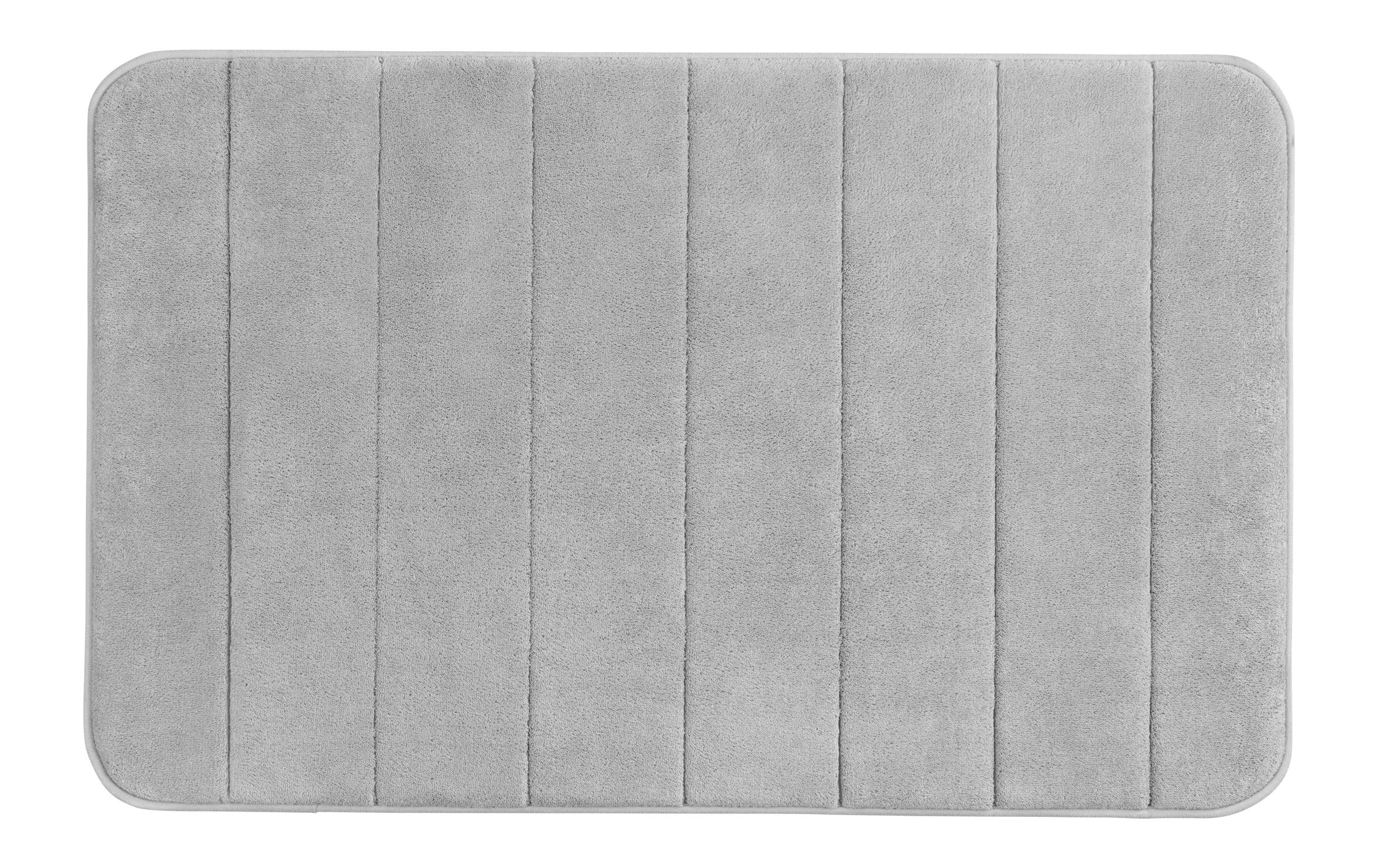 Badteppich Memory Foam 50 x 80 cm, GrauHochfloriger Badvorleger