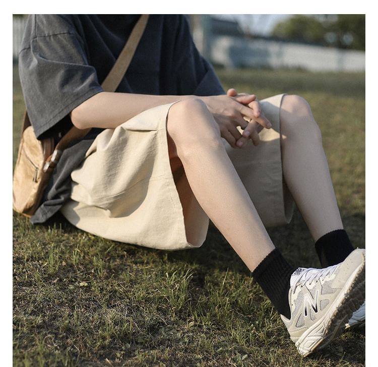 Femilina - Effen shorts met trekkoordtaille