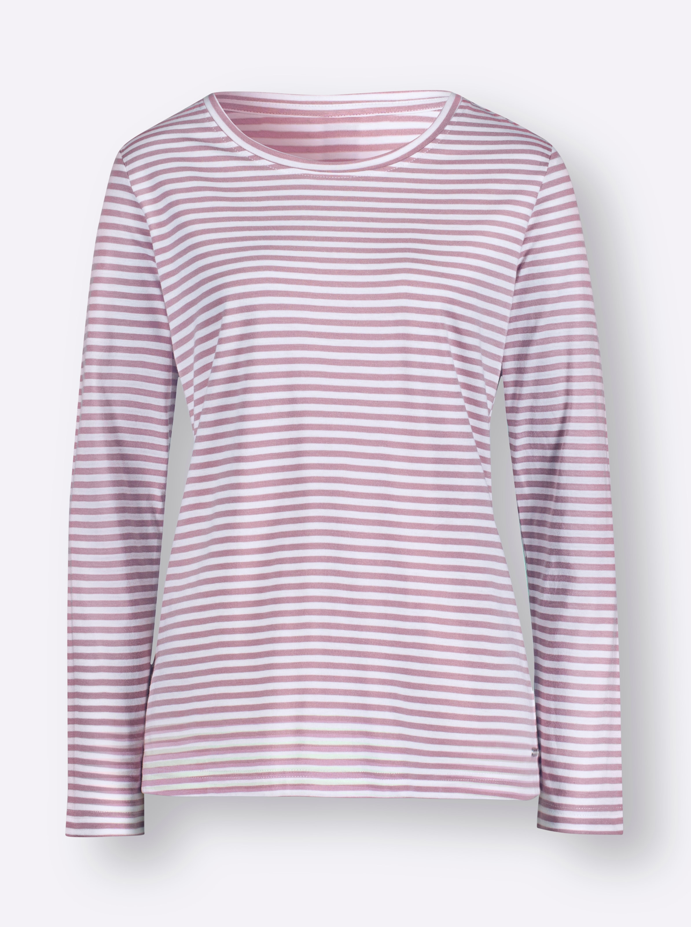 Streifenshirt in rosé-ecru-geringelt