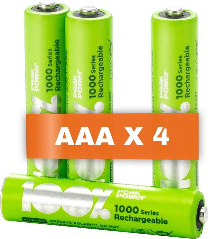Solar - Oplaadbare AAA-batterijen - 4 Stuks - NiMH 1,2 Volt - Voor Solarlampen
