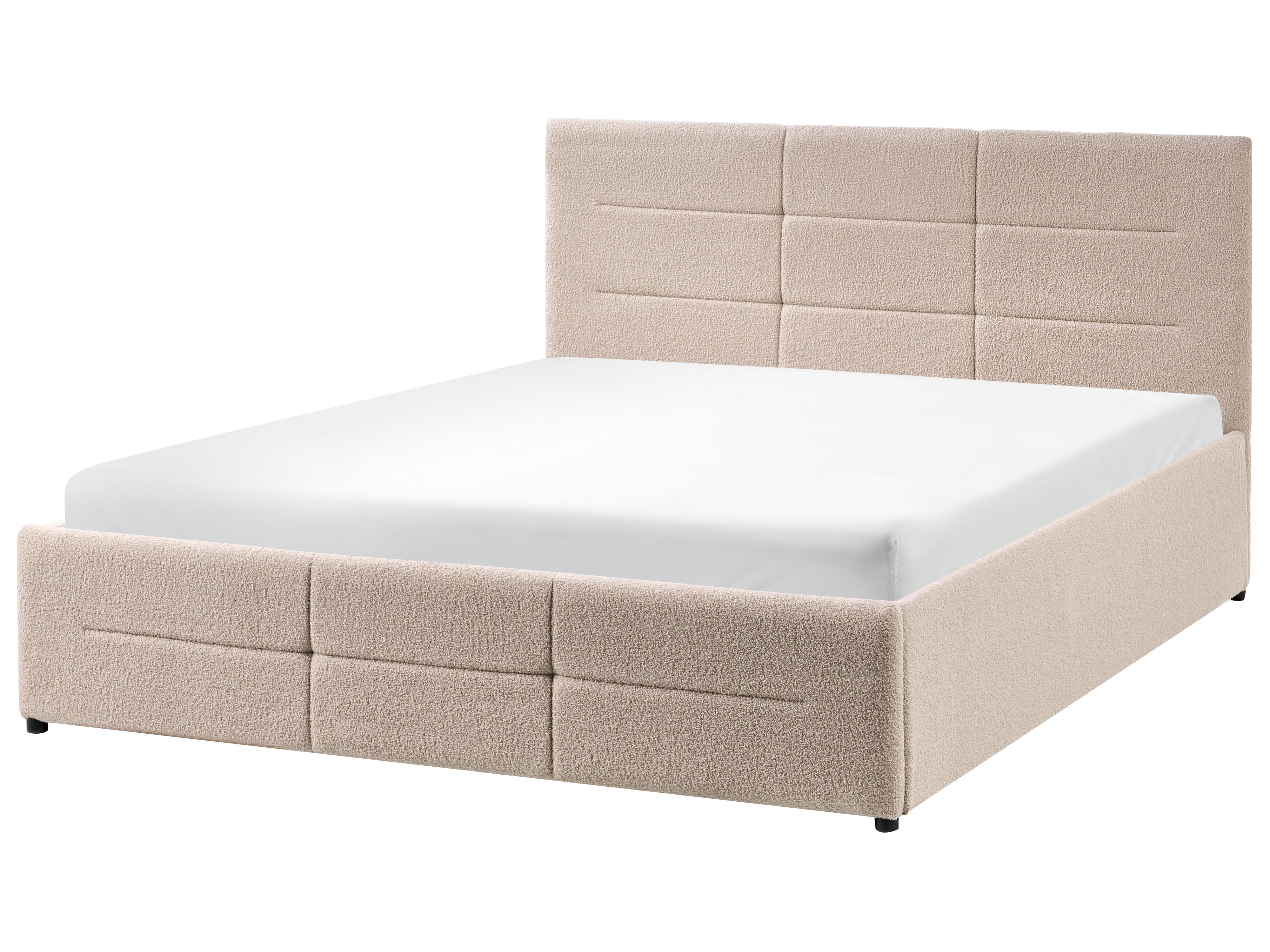 Bed met opbergruimte Bouclé MASSOGNES 140 x 200 cm Beige