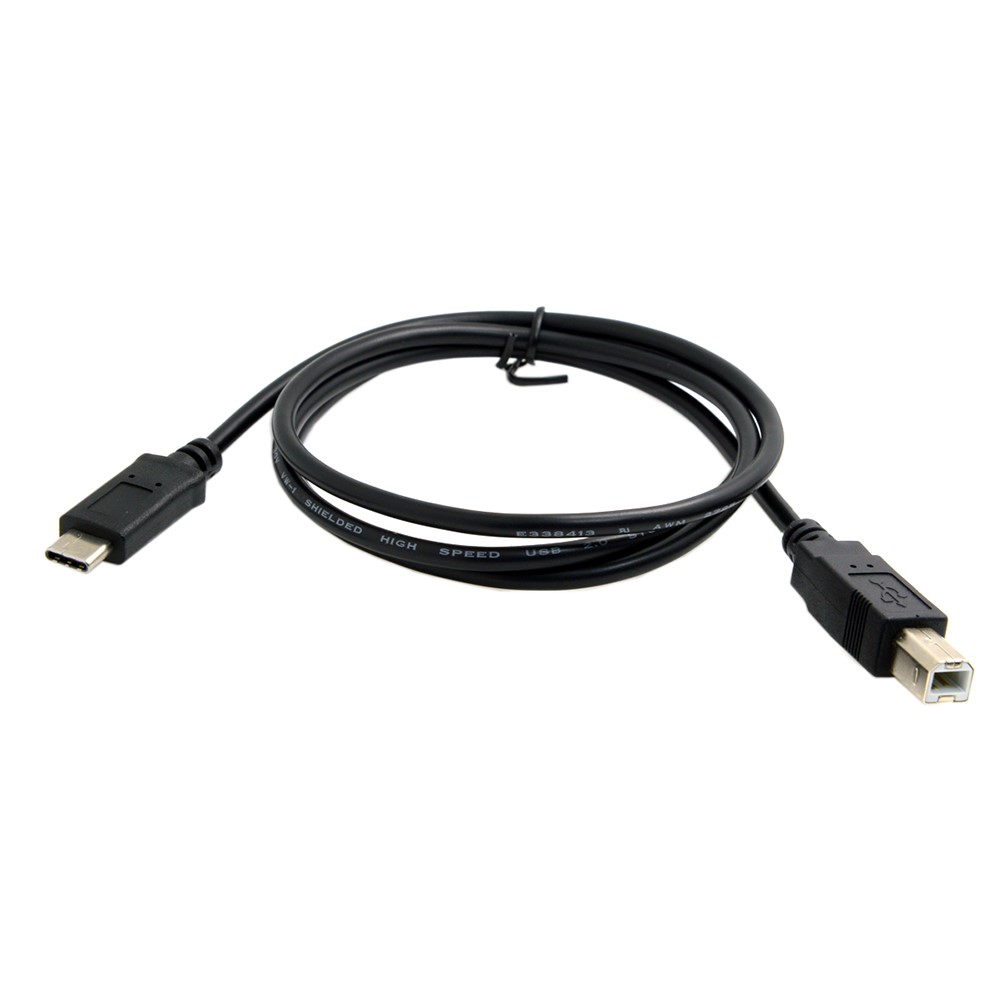 (1m) USB C auf USB B Kabel für Drucker Scanner Festplatten - Schwarz
