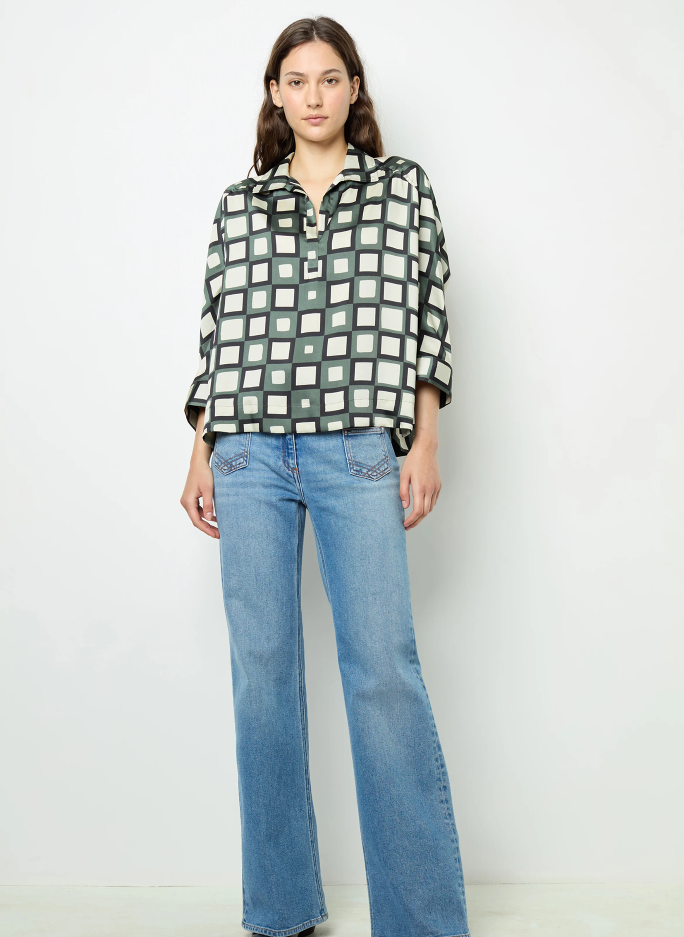 BUNNY - Blouse ample imprimée| Kaki