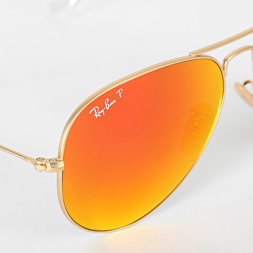 Lunettes De Soleil Aviator Large Metal RB3025 Orange Miroir Doré