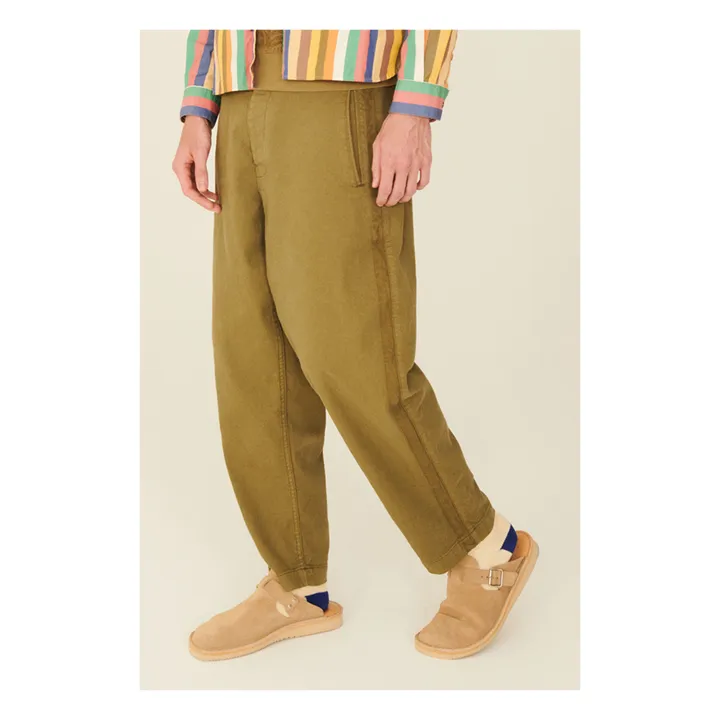 YMC Pantalon Babe Ruth Baseball Coton Bio | Vert olive