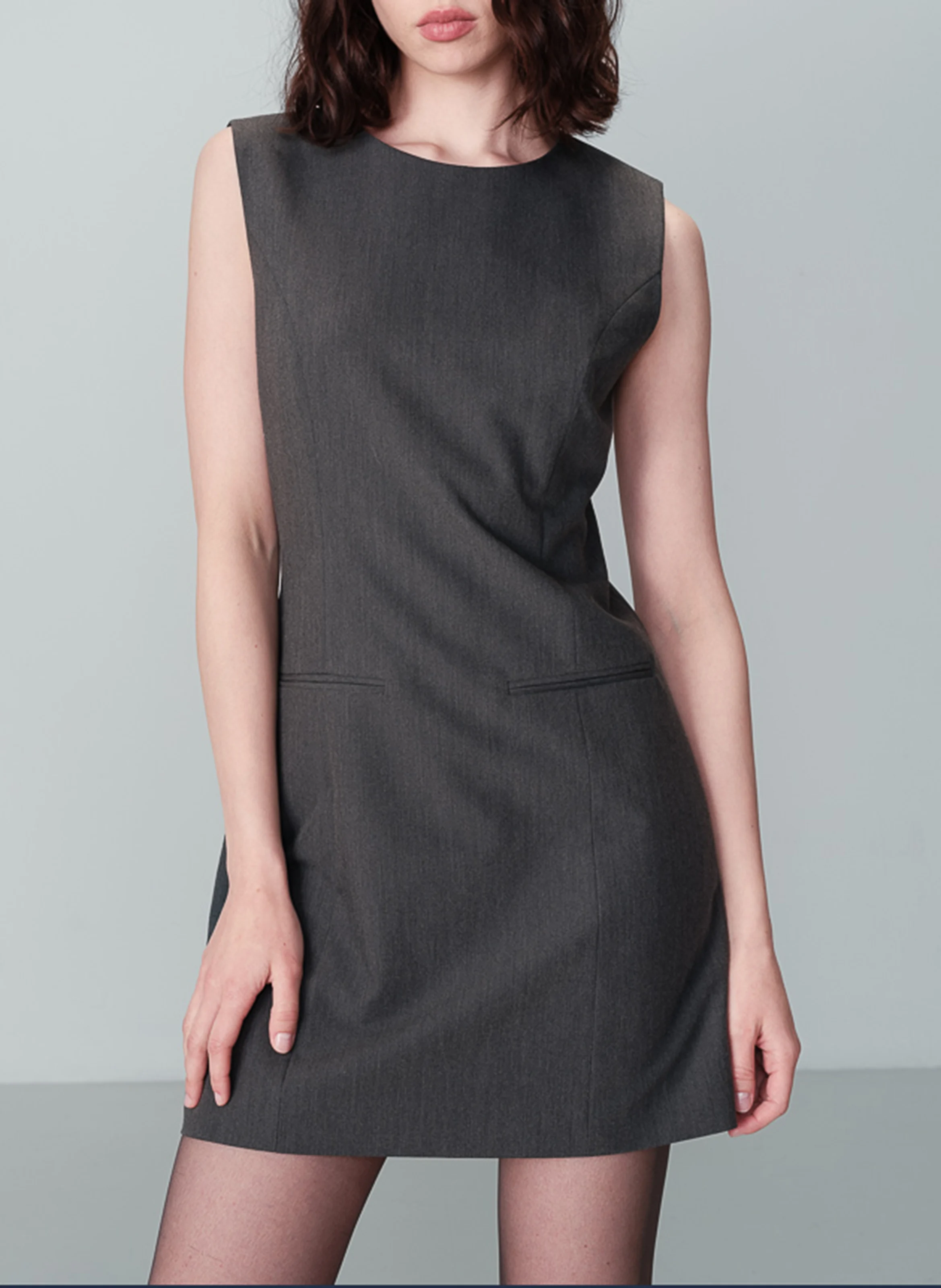 NORMALLY - Robe courte sans manches | Argent