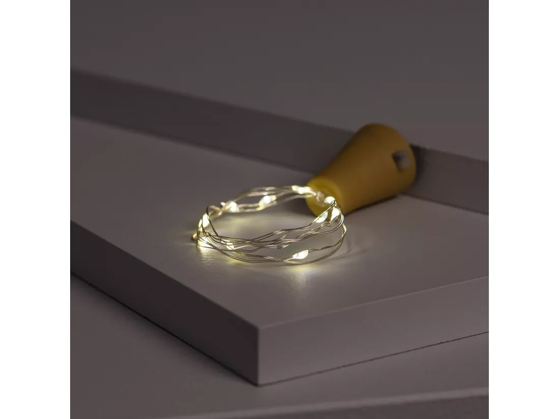 Guirlande LED Extérieure Solaire Fil de Fer pour Bouteille 3000K Blanc chaud