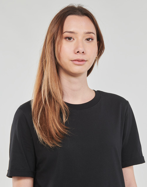 Pieces - PCRIA SS FOLD UP SOLID TEE - Noir