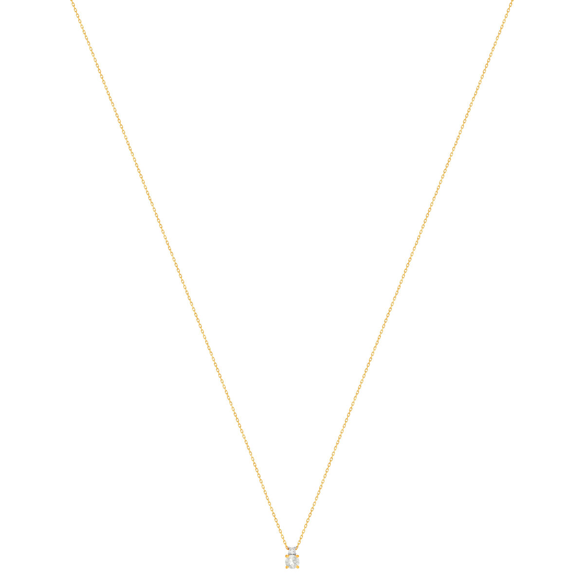 Collier or 375 jaune pierre de lune zirconia 45 cm