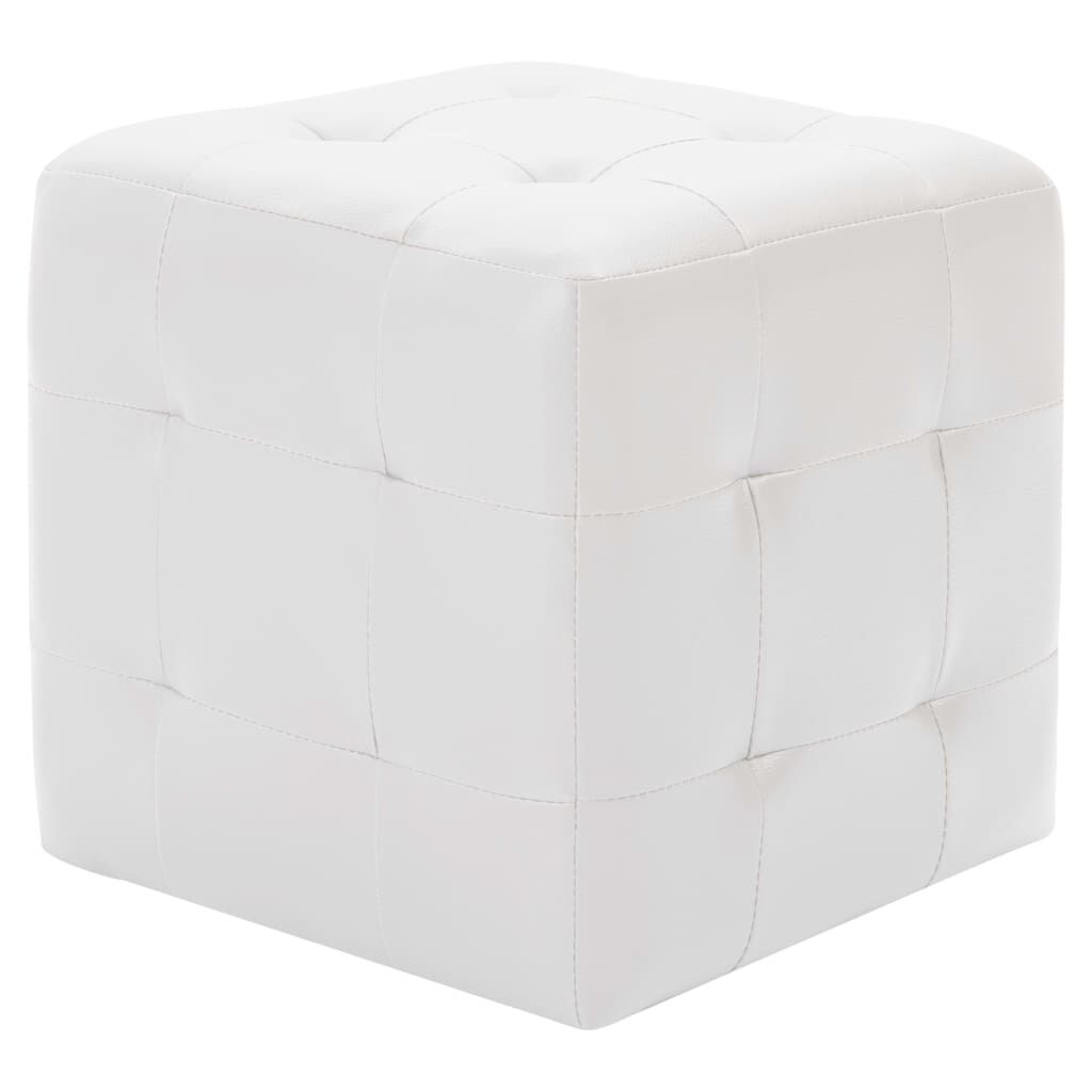 vidaXL 2 poefs, wit, 30 x 30 x 30 cm, kunstleer