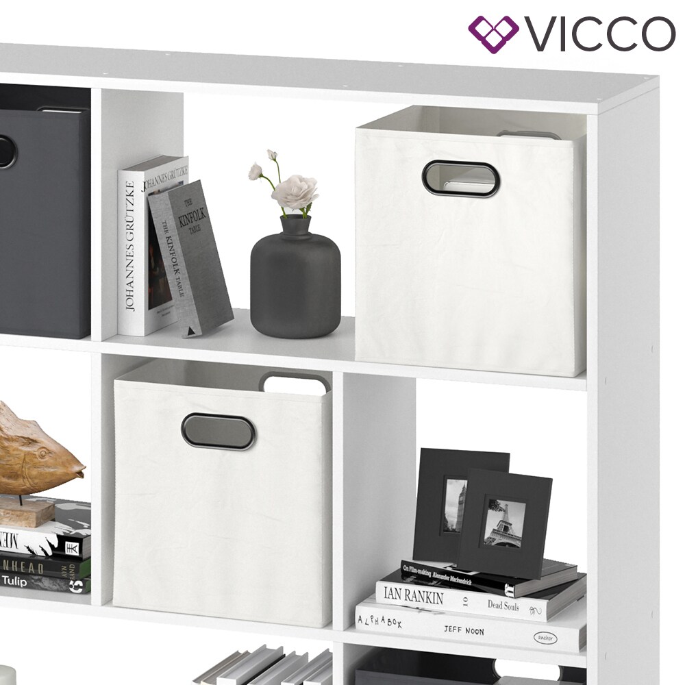 VICCO Raumteiler NOVE 7 Fächer Weiß - Bücherregal Würfelregal Standregal Regal