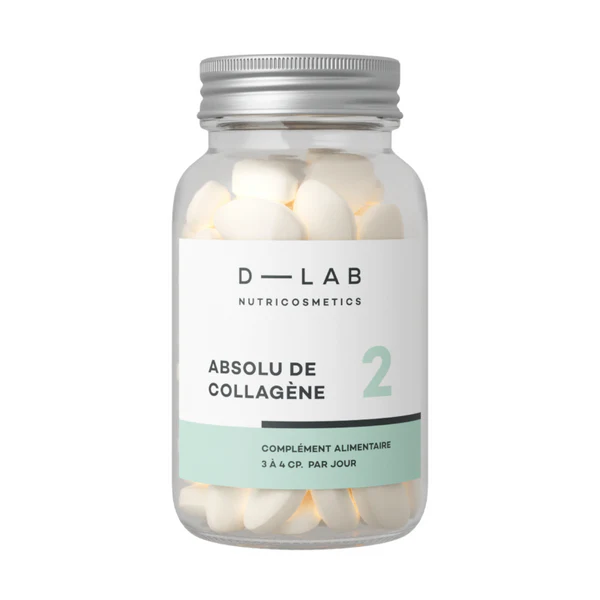 D-lab Absolu de Collagène | Rides & fermeté - 2.5 mois flacon en verre de 28 comprimés végétaux. cure de 28 jours
