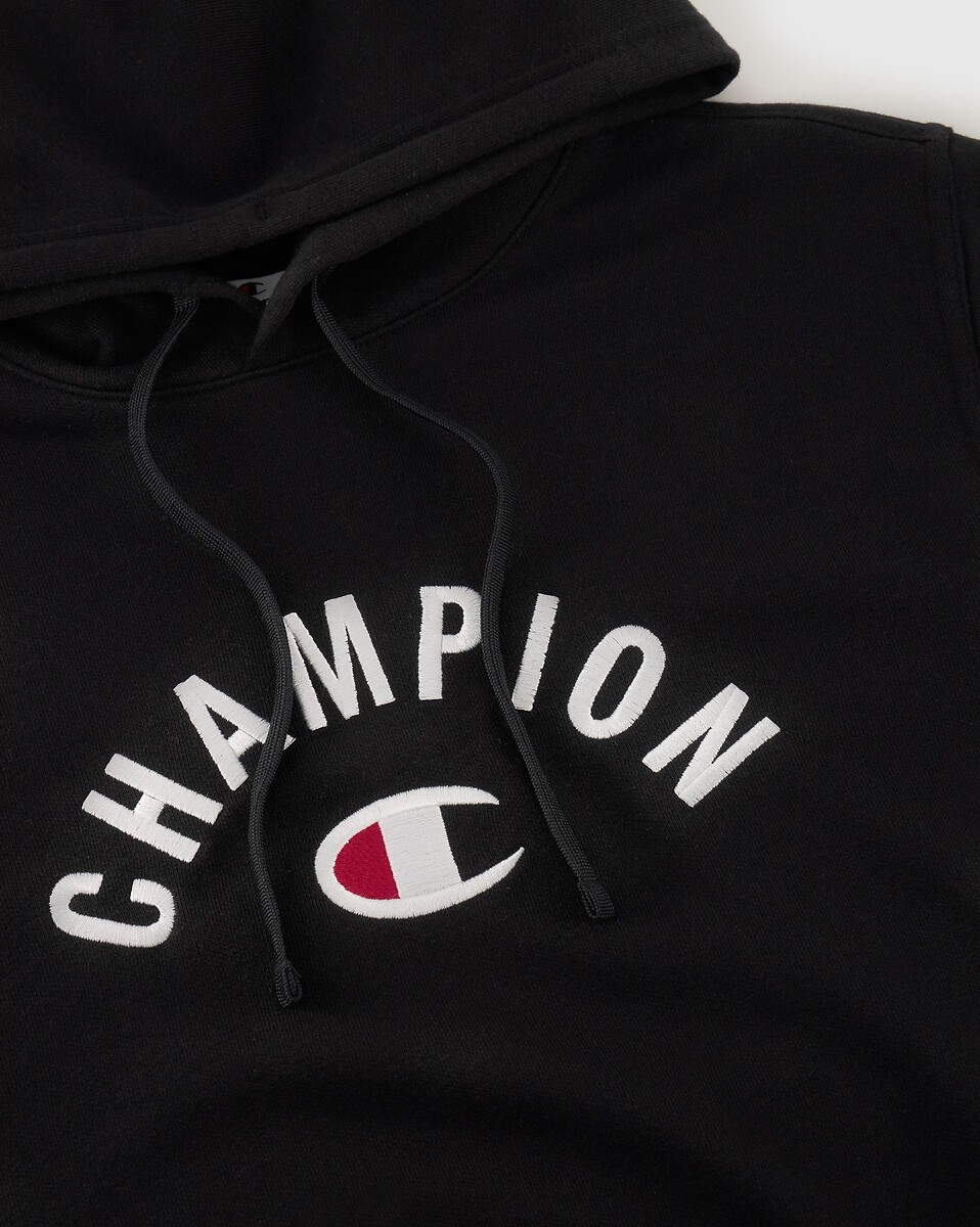 CHAMPION<br>Moletom com capuz e logotipo semicircular