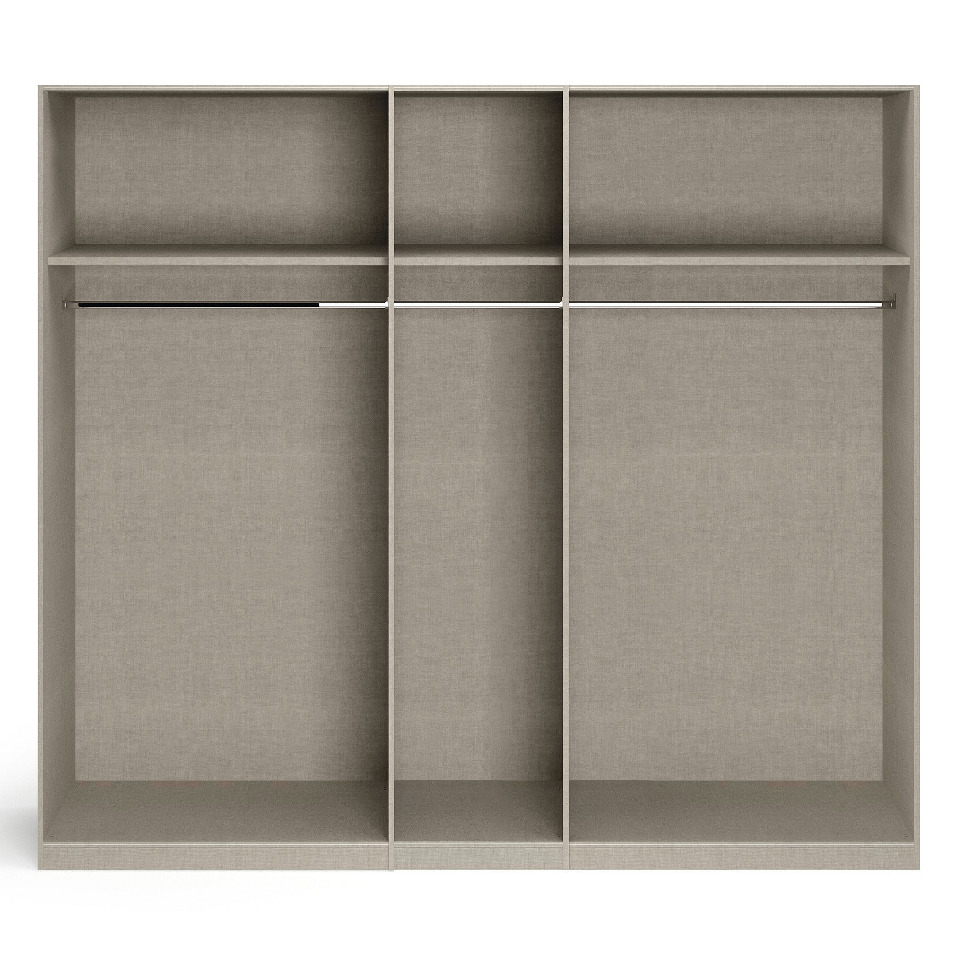 Drehtürenschrank - weiß Hochglanz-seidengrau - 5-türig - 226x210 cm