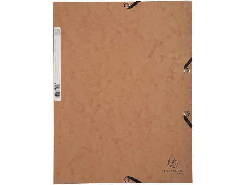 Exacompta Gummibandmappe A4 Braun, 250 Blatt Sammelmappe mit Gummizug