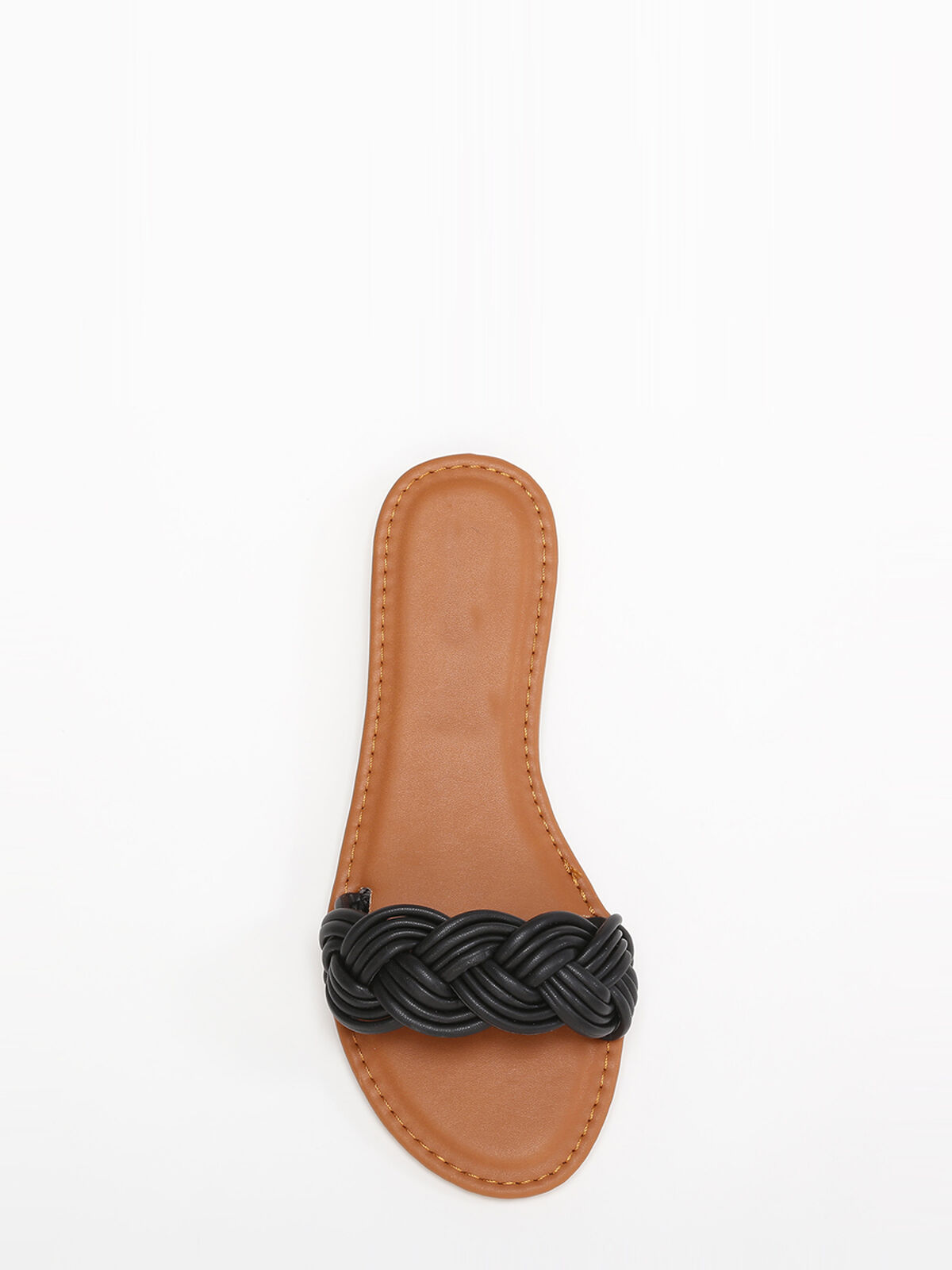 Mules à bride tressée- Noir