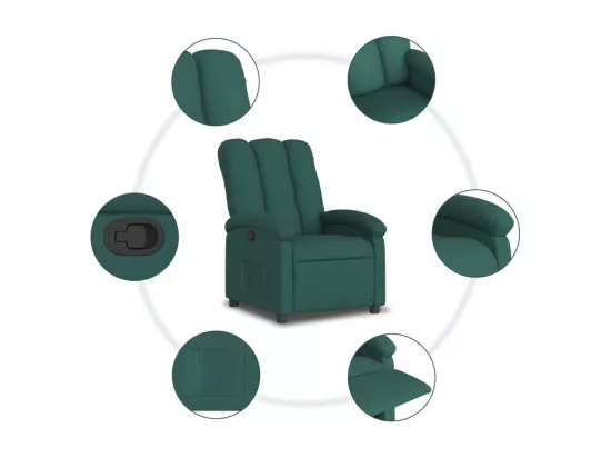 Fauteuil inclinable Vert foncé Tissu