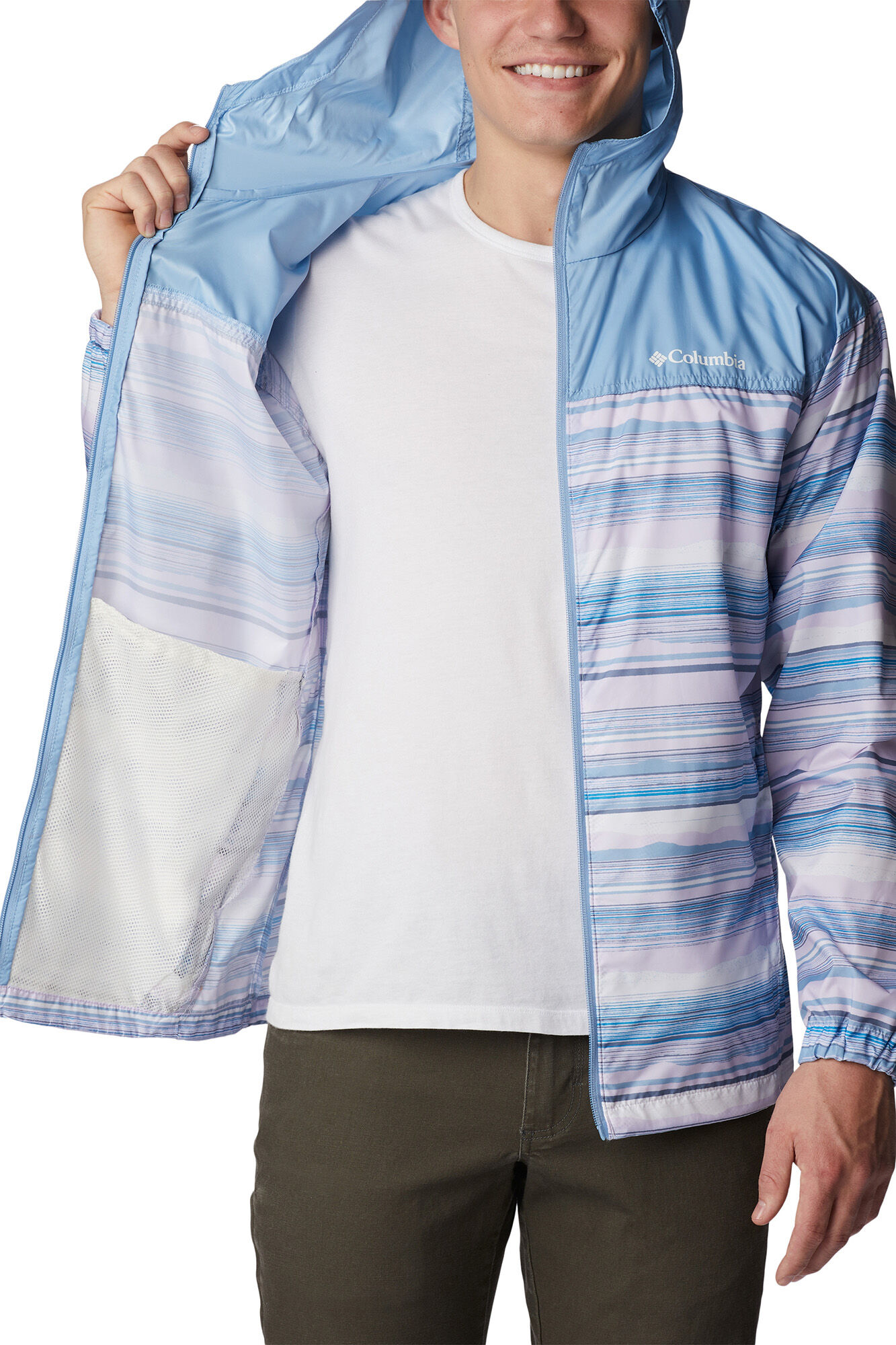 Jaqueta corta-vento masculina Columbia Flash Challenger™ - Nova - Lilás